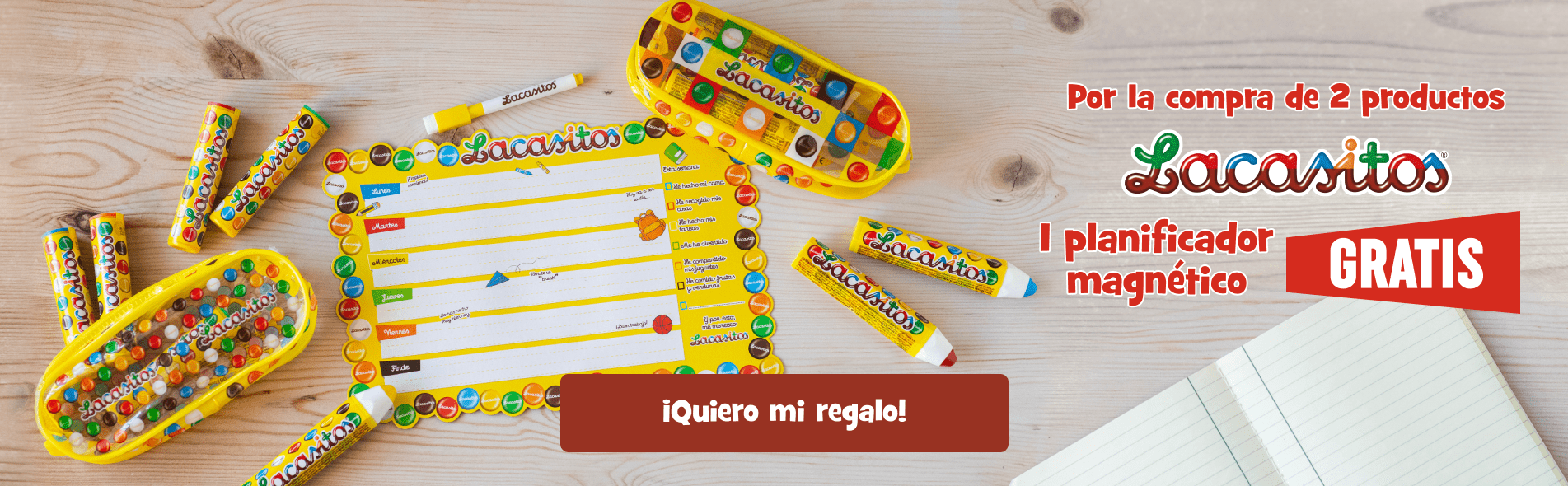 Planificador de regalo al comprar 2 productos Lacasitos